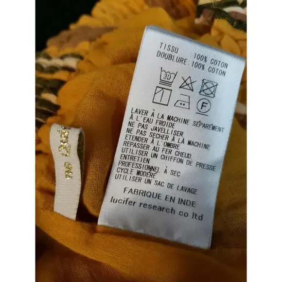 NE QUITTEZ PAS Striped Midi mustard Size S Womens midi Skirt #CB4 - Picture 10 of 12